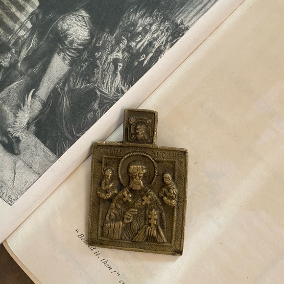 Vintage possibly antique estate sale find unique religious necklace pendant